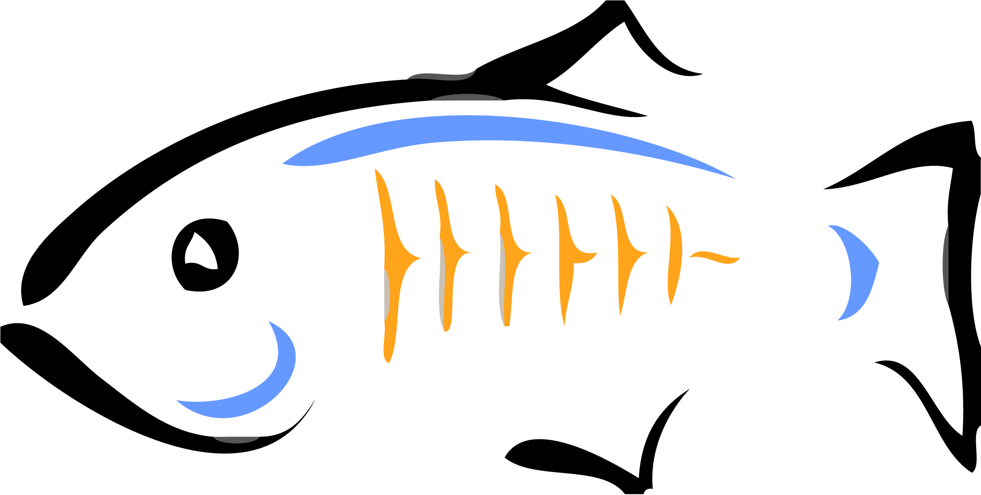 Stylized Fish Logo Transparent Background