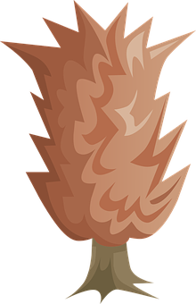 Stylized Flame Tree Illustration PNG with transparent background