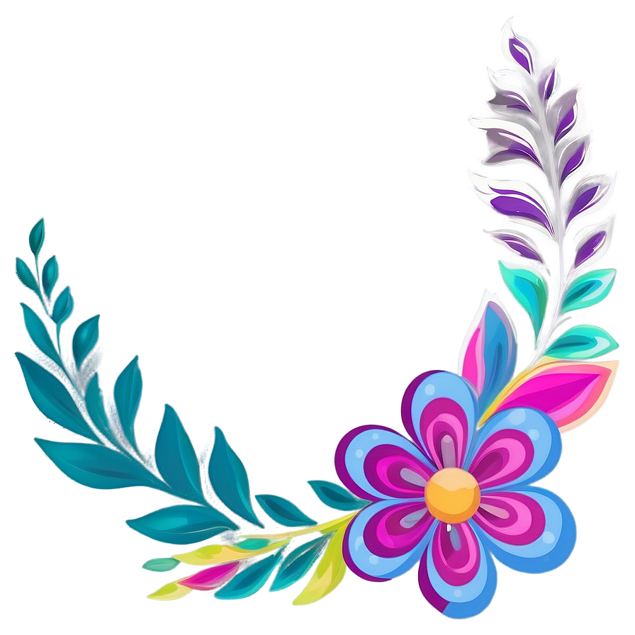 Stylized Flower Frame Png 48