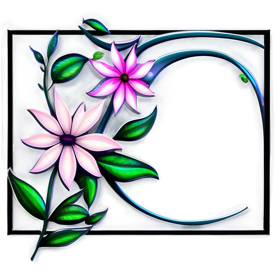 Stylized Flower Frame Png Gdf