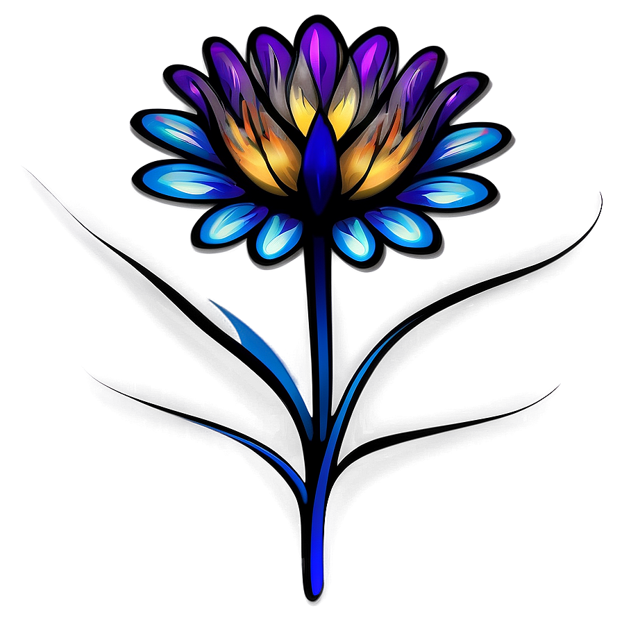 Stylized Flower Outline Png Lxk