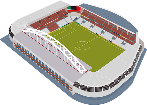 Stylized Football Stadium Illustration PNG with transparent background