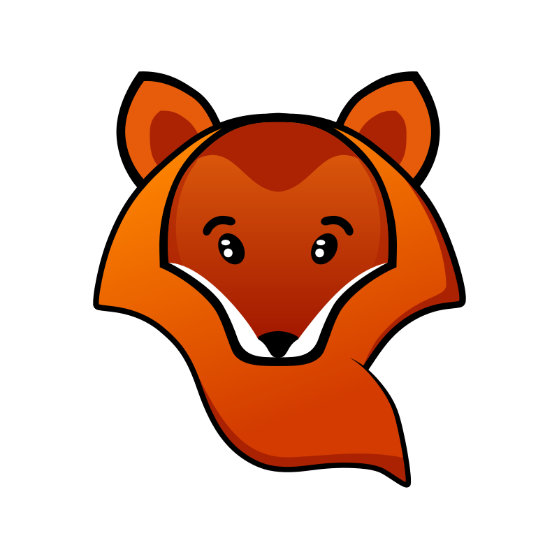 Stylized Fox Head Graphic PNG with transparent background