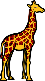 Stylized Giraffe Artwork PNG with transparent background