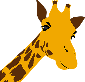 Stylized Giraffe Portrait PNG with transparent background