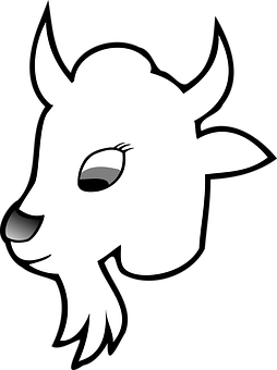 Stylized Goat Profile Graphic PNG with transparent background
