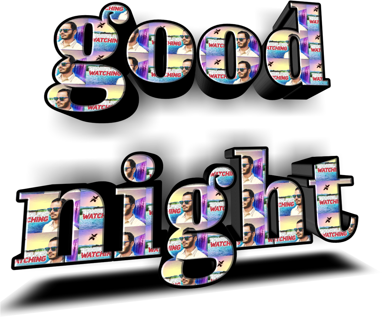 Stylized Good Night Text Design