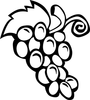 Stylized Grape Cluster Silhouette PNG with transparent background