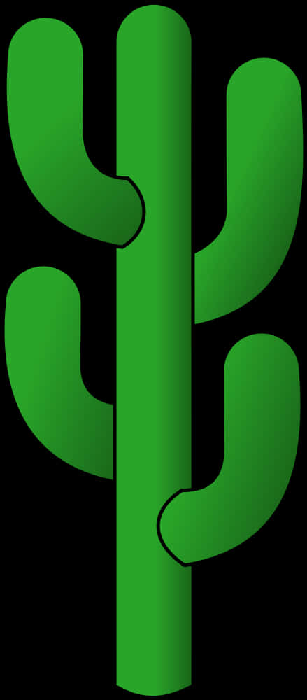 Stylized Green Cactus Vector PNG with transparent background