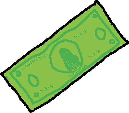 Stylized Green Dollar Bill Illustration