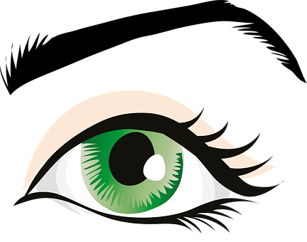 Stylized Green Eye Graphic PNG with transparent background