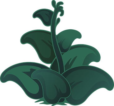 Stylized Green Plant Illustration PNG with transparent background