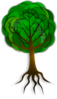 Stylized Green Tree Graphic