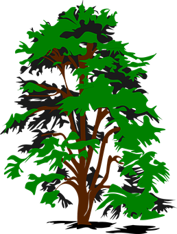 Stylized Green Tree Graphic