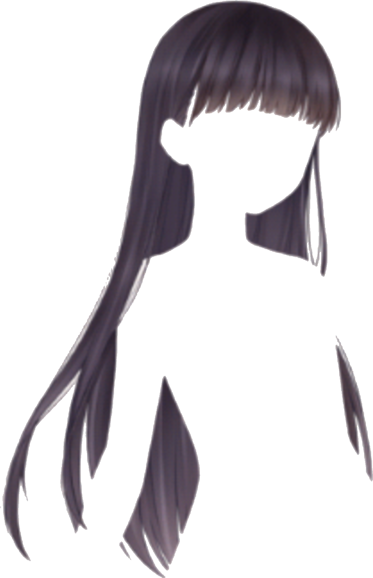With Her Waist-length Hair And Neat Bangs To The Eyebrows, - Waist Length Hair With Bangs, HD Png Download PNG with transparent background