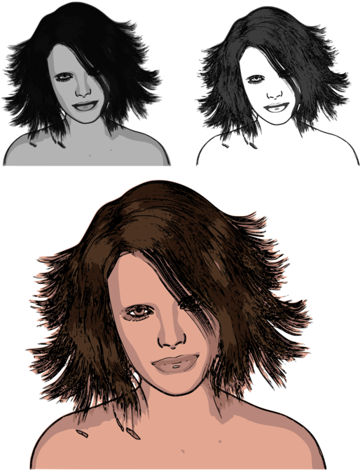 Wig,hairstyle,black Hair - Illustration, HD Png Download PNG with transparent background