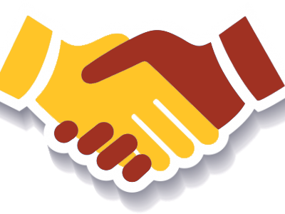 Stylized Handshake Graphic PNG with transparent background