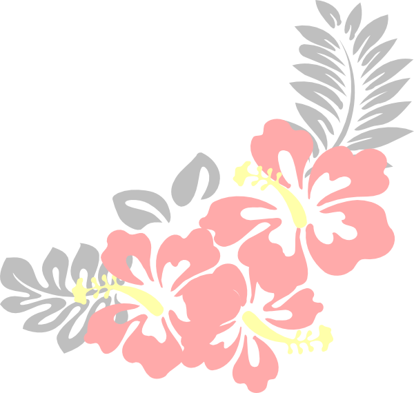 Stylized Hibiscus Floral Design PNG with transparent background