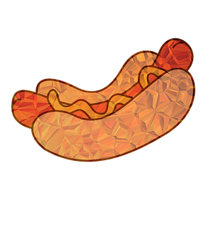Stylized Hotdog Illustration PNG with transparent background