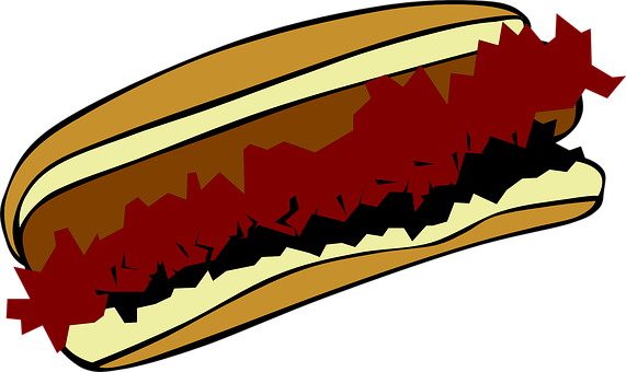 Stylized Hotdog Vector Art PNG with transparent background