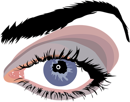 Stylized Human Eye Illustration PNG with transparent background