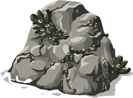 Stylized Illustrationof Rock Formation PNG with transparent background