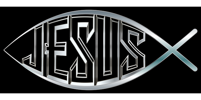 Stylized Jesus Fish Symbol PNG with transparent background