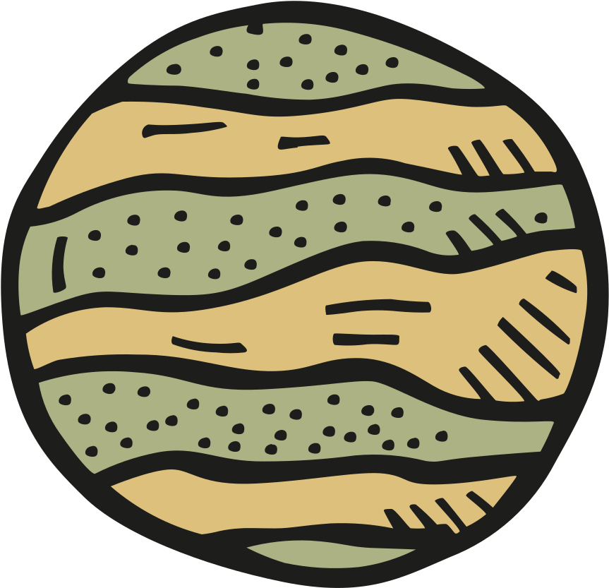 Stylized Jupiter Illustration PNG with transparent background
