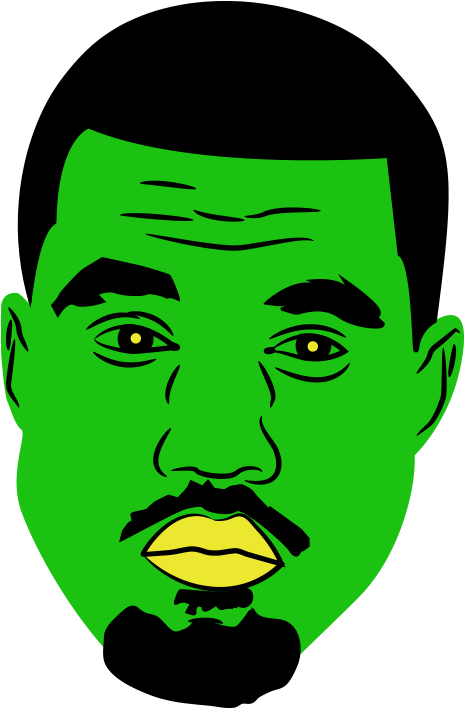 Stylized Kanye West Portrait PNG image with a transparent background, free high-resolution download
