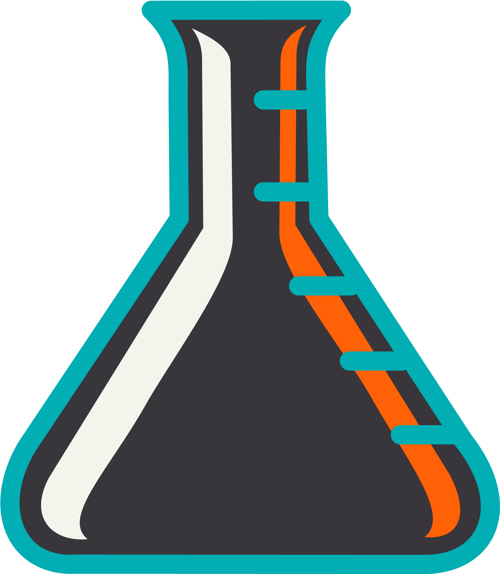 Stylized Laboratory Beaker Graphic