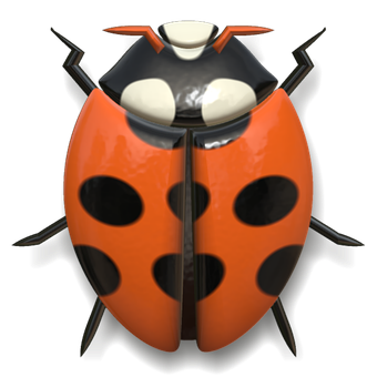 Stylized Ladybug Illustration PNG with transparent background