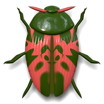 Stylized Ladybug Illustration PNG with transparent background
