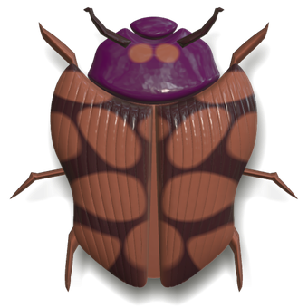 Stylized Ladybug Rendering PNG with transparent background