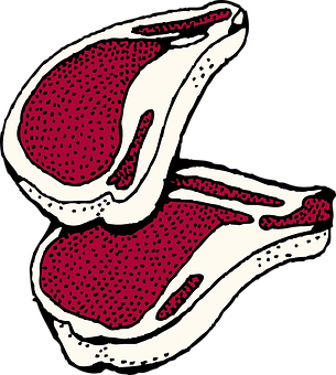 Stylized Lamb Chops Illustration PNG image with a transparent background, free high-resolution download