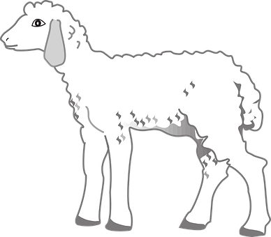 Stylized Lamb Illustration 388x340 PNG image with a transparent background, free high-resolution download
