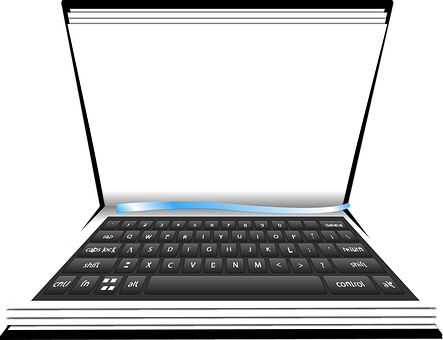 Stylized Laptop Vector Illustration PNG with transparent background