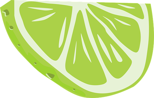 Stylized Lime Slice Graphic PNG with transparent background
