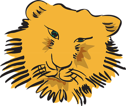 Stylized Lion Illustration PNG with transparent background