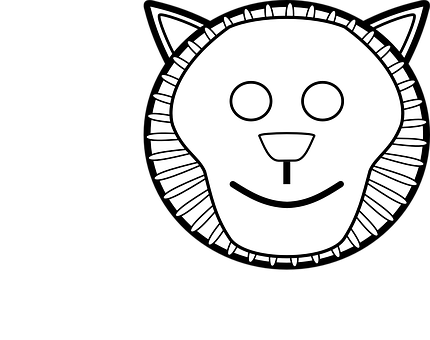 Stylized Lion Mask Graphic PNG with transparent background