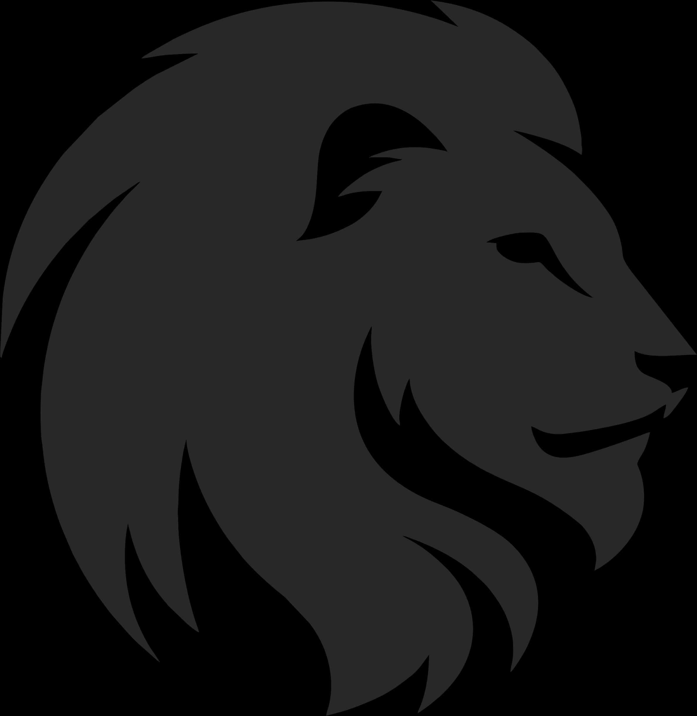 Stylized Lion Silhouette Graphic PNG with transparent background