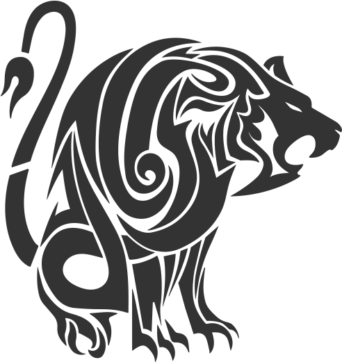 Stylized Lion Tattoo Design