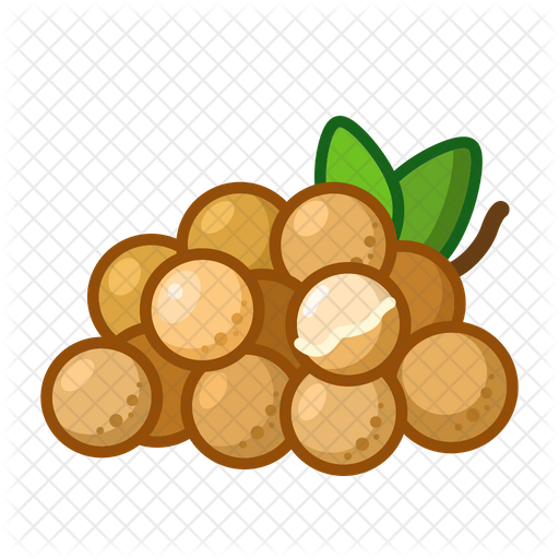 Stylized Longan Fruit Cluster