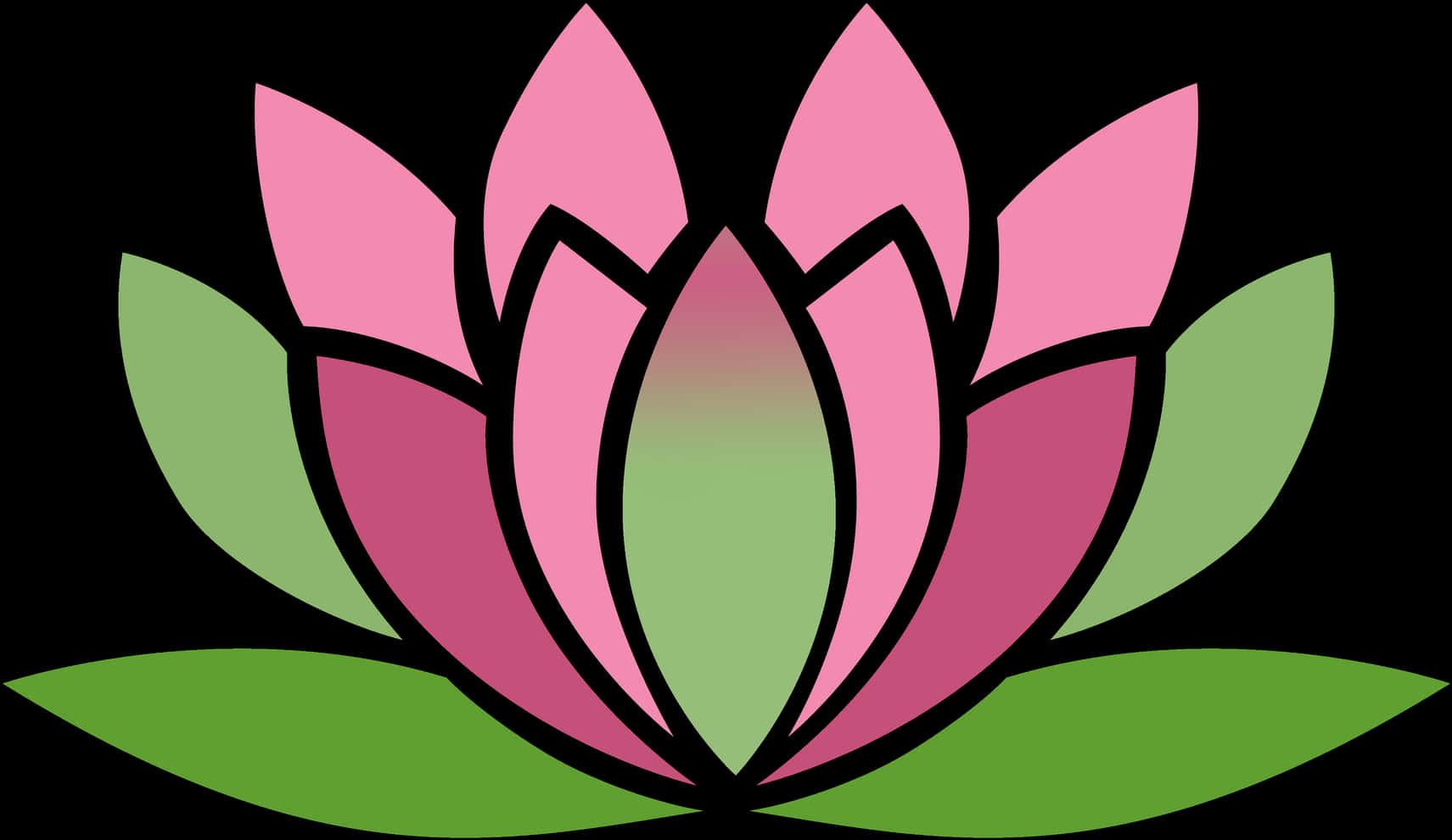 Stylized Lotus Flower Illustration