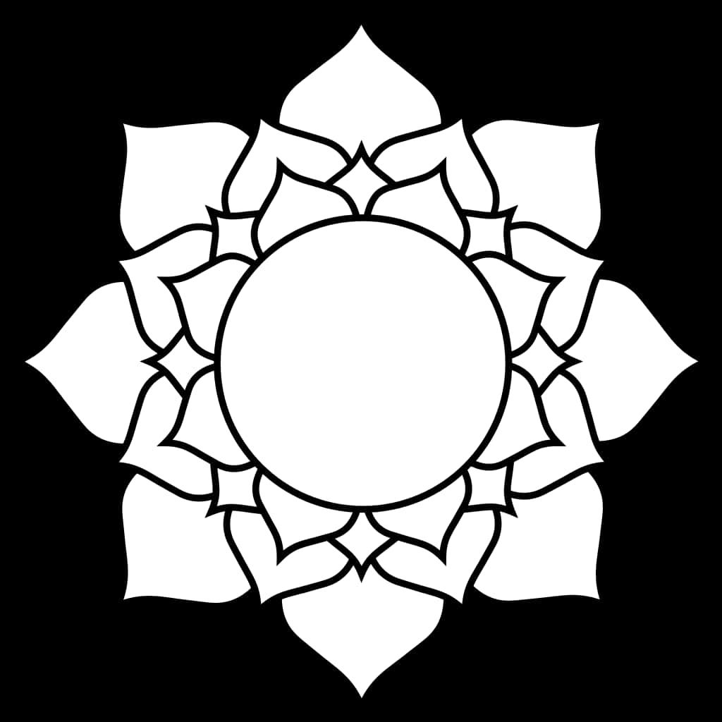 Stylized Lotus Flower Outline