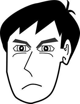 Stylized Male Face Vector Illustration PNG with transparent background