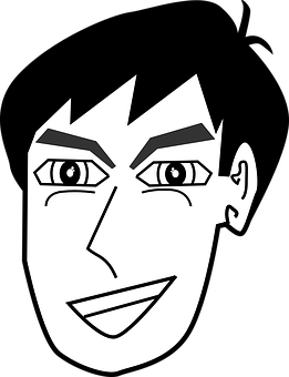 Stylized Male Face Vector Illustration PNG with transparent background