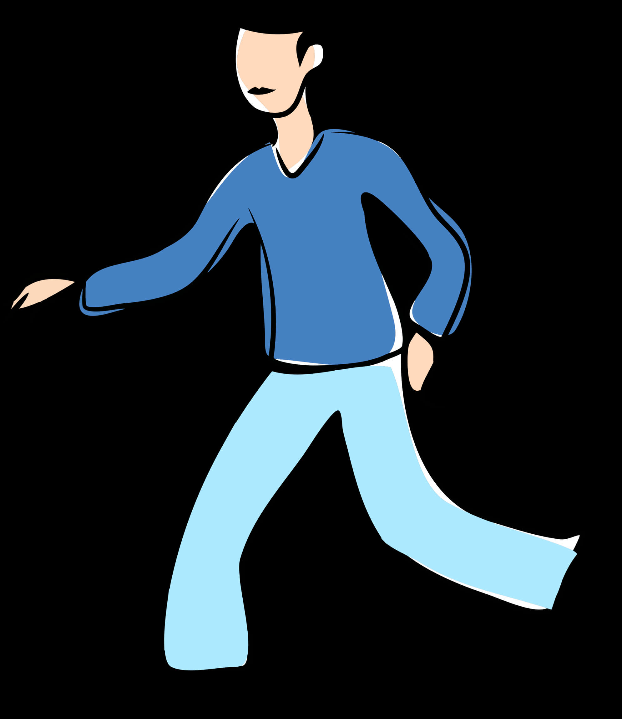 Stylized Man Walking Vector