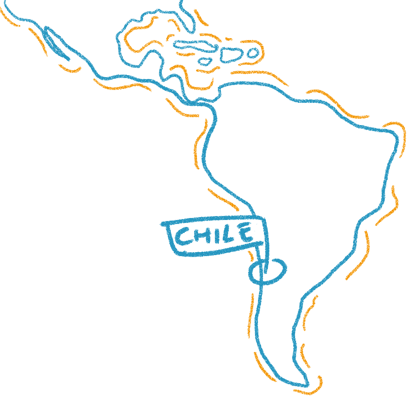 Stylized Mapof Chile PNG with transparent background