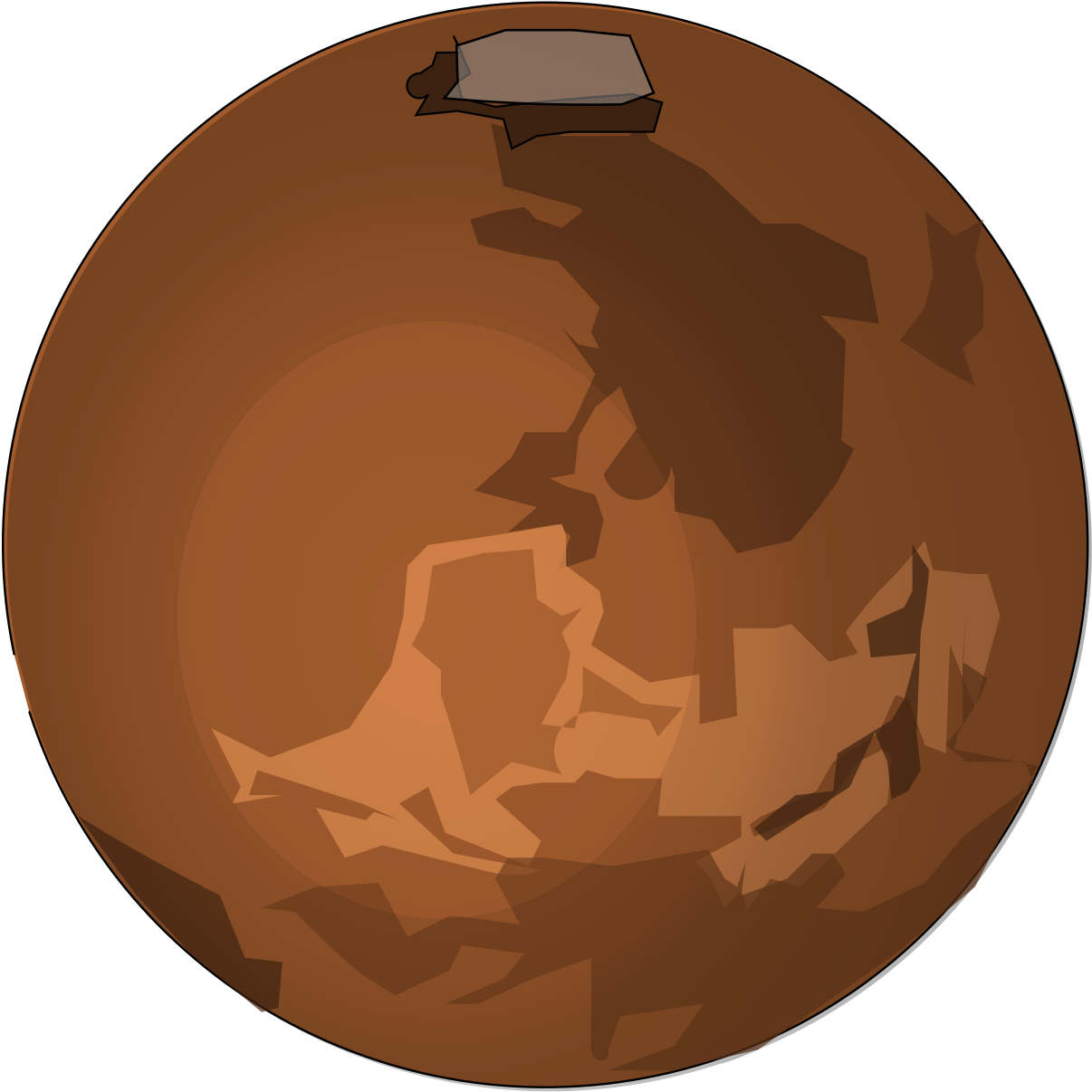 Stylized Mars Planet Graphic