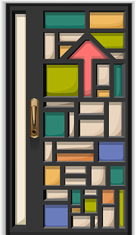 Stylized Modern Door Design PNG with transparent background